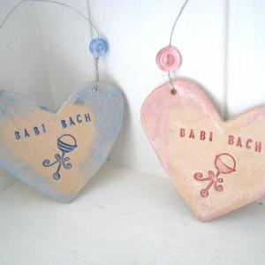 Babi Bach (little Baby In Welsh) Heart - Handmade..