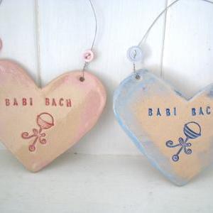 Babi Bach (little Baby In Welsh) Heart - Handmade..