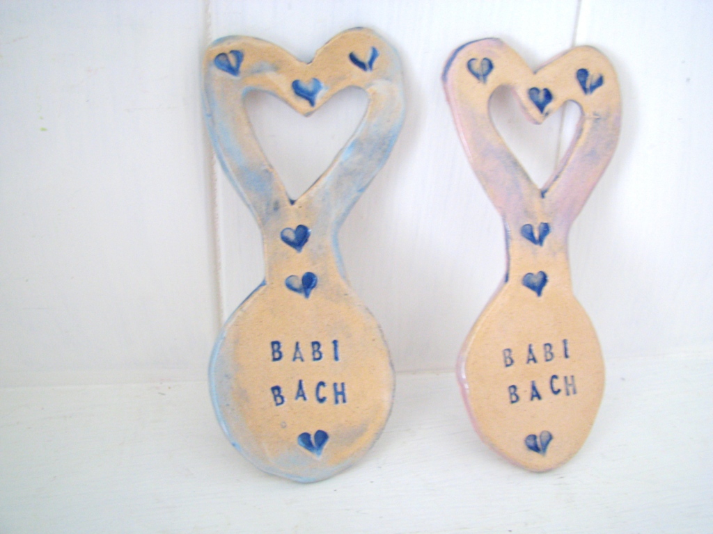 Babi Bach (little Baby In Welsh) Ceramic Lovespoon - Handmade In Wales, Uk. Ready To Ship.